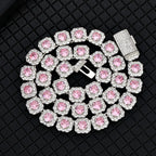 Tennis Chain Necklace Stainless Steel 12MM Cluster