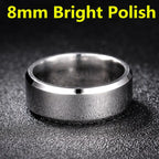Brushed Dull Polish Silver Band Ring 4-8mm — Stainless Steel