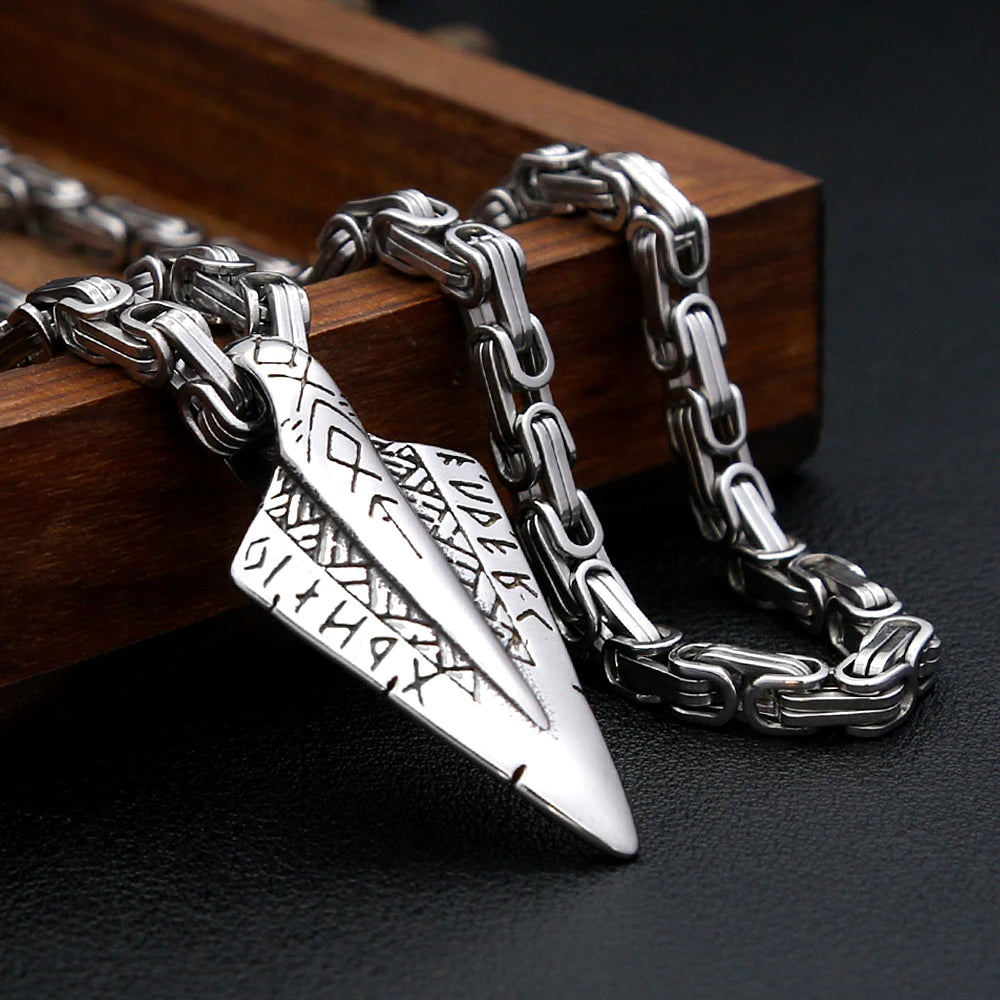 Viking Spear Stainless Steel Pendant Necklace
