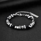 Adjustable Beaded Bracelet for Men — Stainless Steel