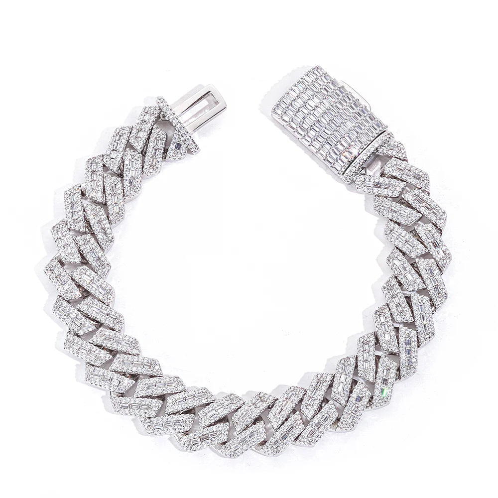 Iced Out Cuban Chain Necklace Stainless Steel 14MM