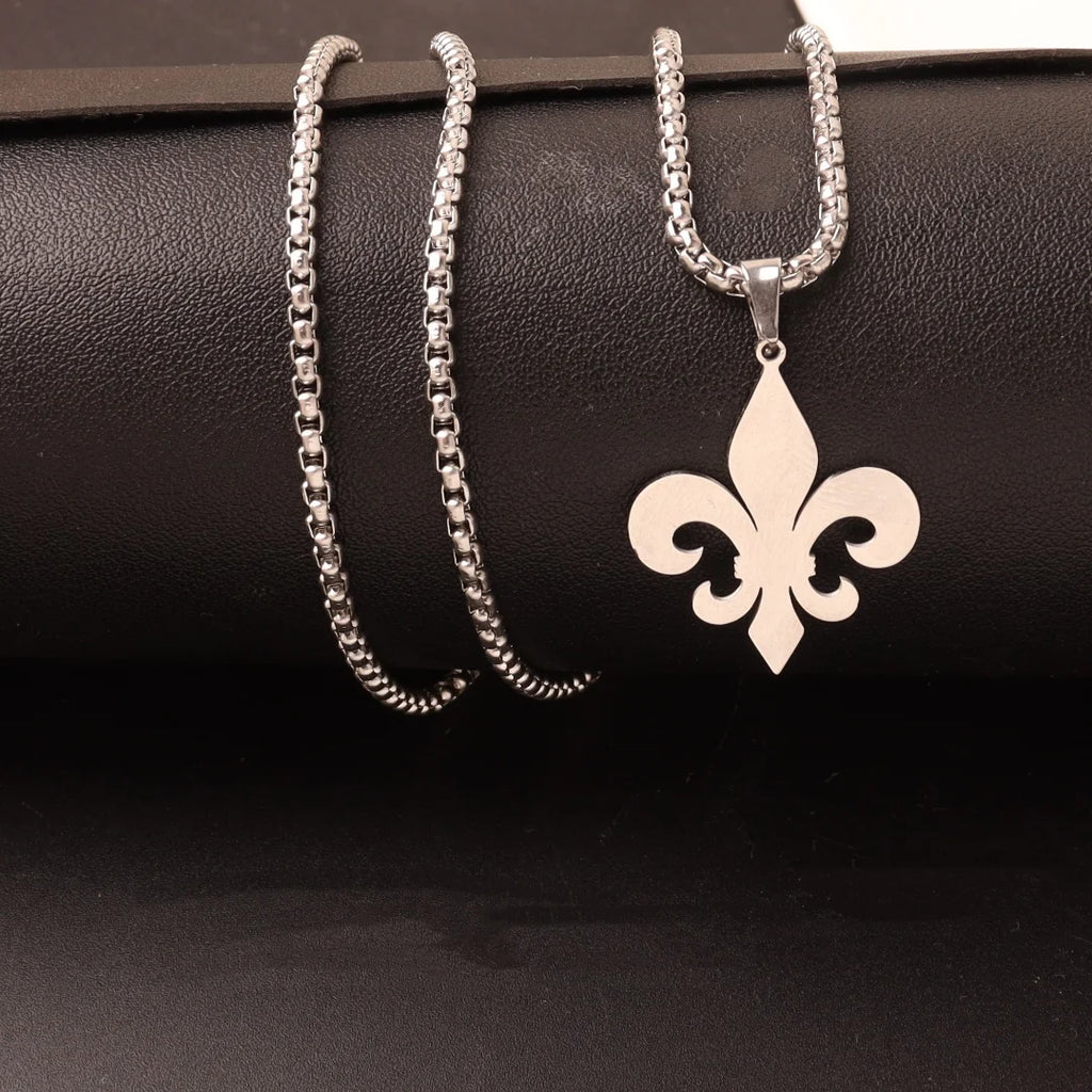 Fleur De Lis Pendant Necklace — Stainless Steel