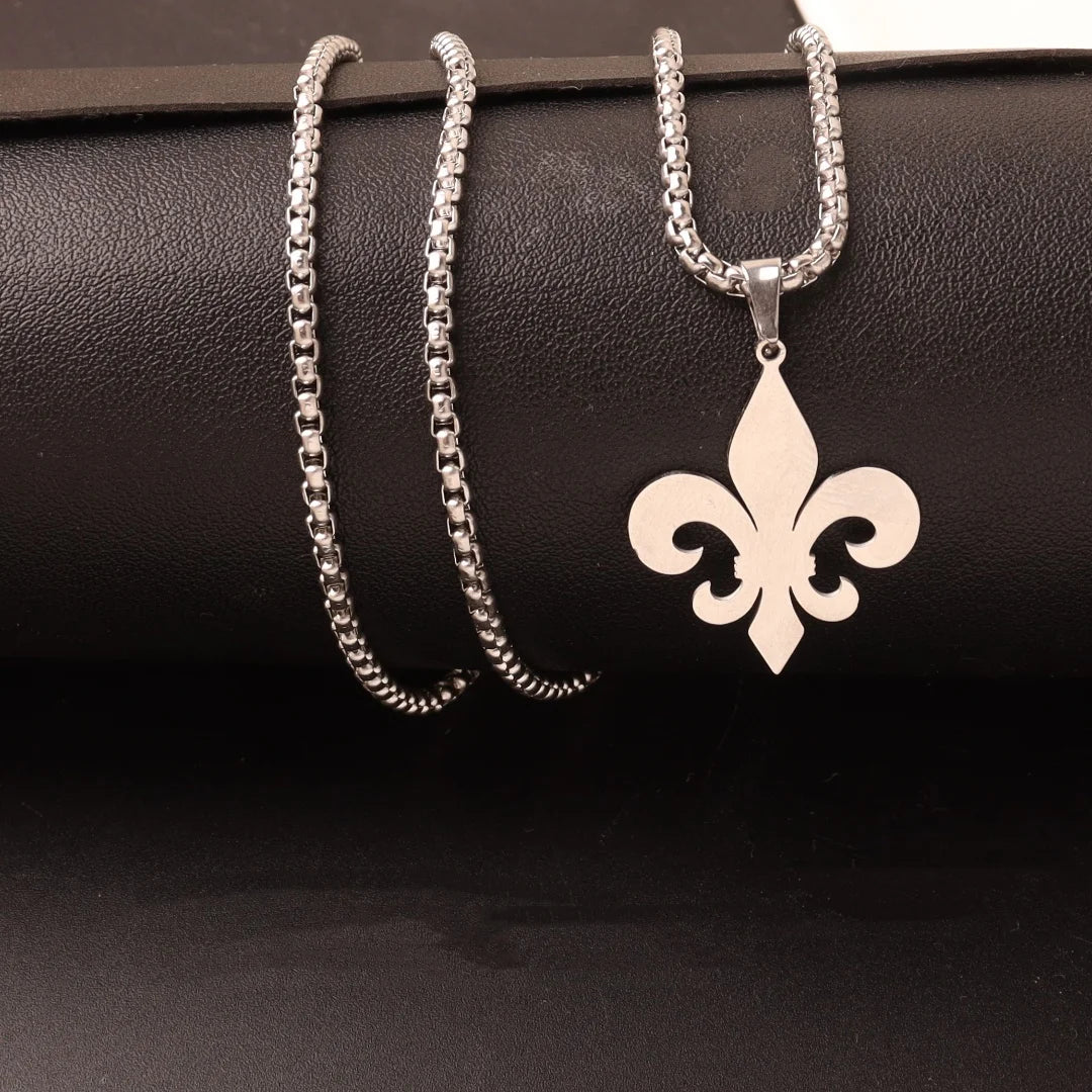 Fleur De Lis Pendant Necklace — Stainless Steel