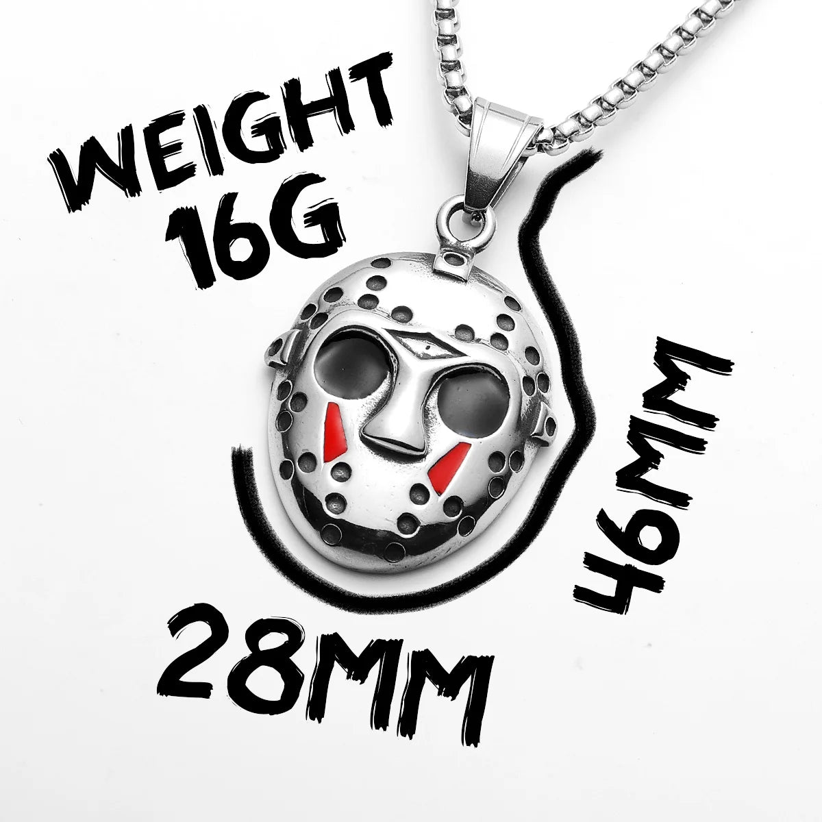 Gothic Jason Mask Stainless Steel Pendant Necklace
