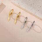 Skyrim Lightning Pendant Stainless Steel Earrings Women's Fashion Simple Daily Earrings Friends Jewelry Gifts