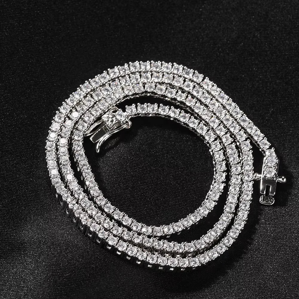4mm Row Zircon Tennis Chain Necklace