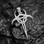 Stainless Steel Gothic Mysterious Ghost Death Band Symbol Pendant Necklace Personalized Punk Jewelry for Men and Women