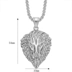 Iced Out Lion Gold Pendant Necklace