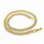 New 9MM Hip Hop Men Women Prong Cuban Link Chain Necklace Bling Iced Out 1 Row Rhinestone Paved Miami Cuban Chain