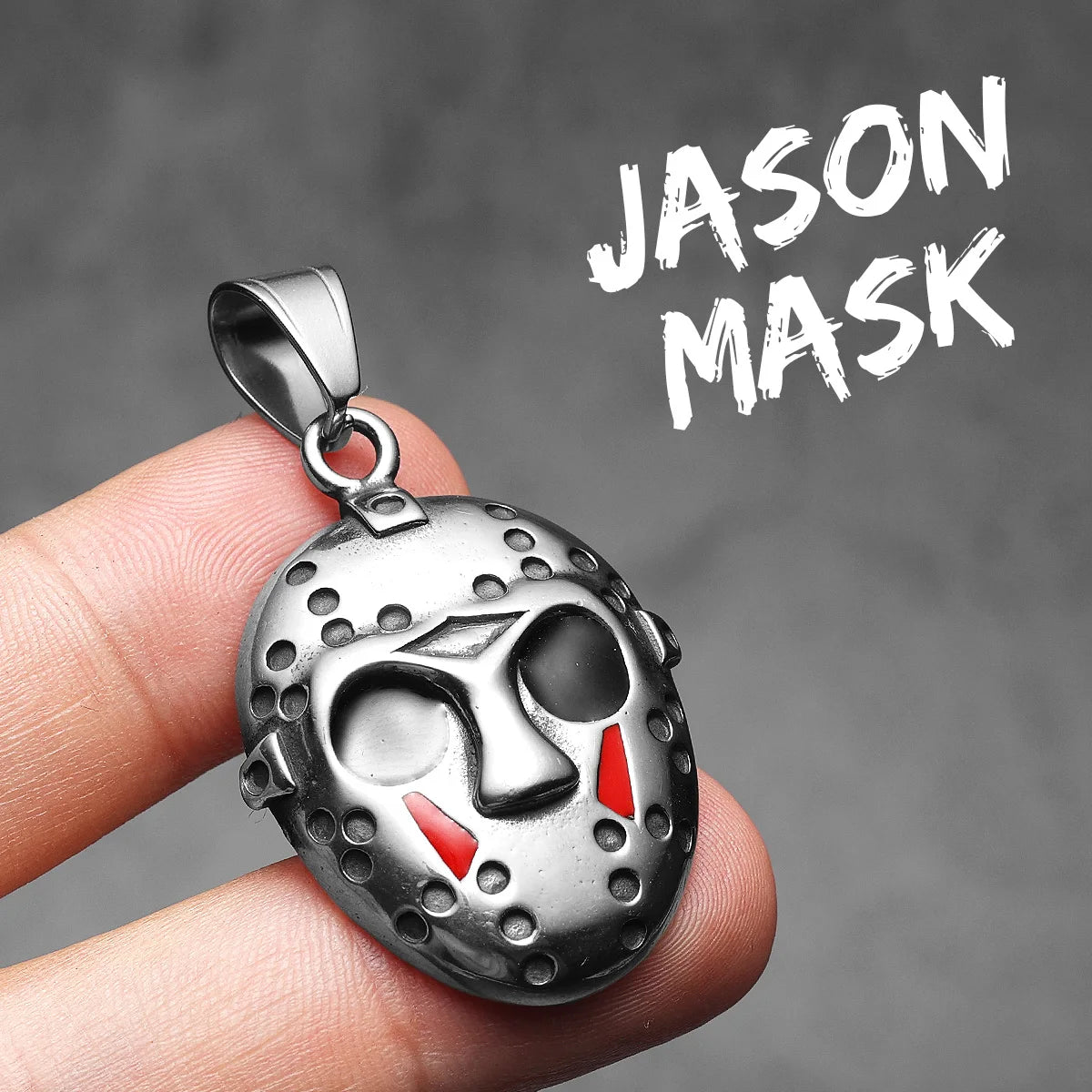 Gothic Jason Mask Stainless Steel Pendant Necklace