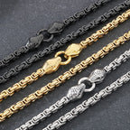 Gothic Double Snake Head Face Necklace for Man Gold Color Stainless Steel Men's Choker Chains Fashion Male Jewelry