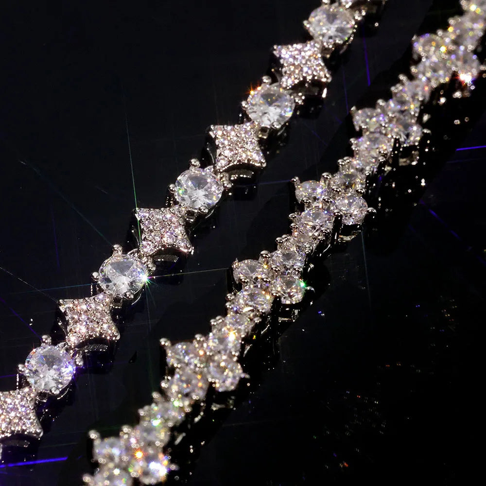 Iced Out Cross Tennis Bracelet Stainless Steel