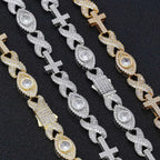 Cross Chain Necklace Iced Out Eye CZ Diamond