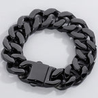 Massive Black Chunky Curb Cuban Chain Bracelet for Man Polished Stainless Steel Durable Jewelry Gifts for Men Trendy