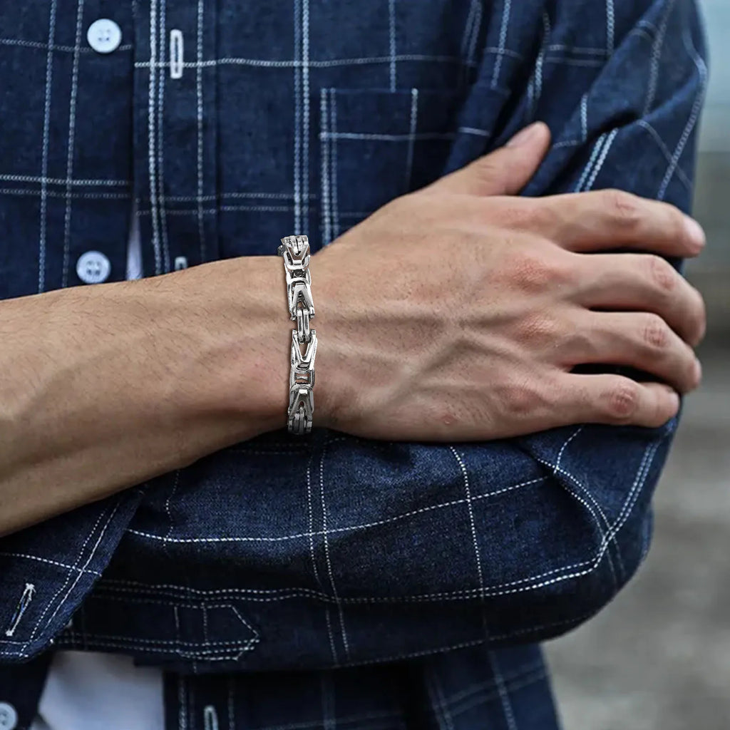 Byzantine V-Shape Chain Bracelet — Stainless Steel