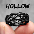 Weaving Hollow Stainless Steel Mens Rings Trendy Simple Unique Stylish for Male Boyfriend Jewelry Creativity Gift