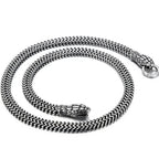 8MM Curb Link Chain Men's Neck Necklaces for Men Gothic Stainless Steel Snake Style Male Man Necklace 60CM Long Viking