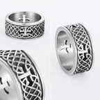 Viking Celtic Knot Cross Stainless Steel Womens Mens Rings Punk Vintage For Boyfriend Biker Jewelry Creativity Gift