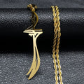 Arabic Sword Saudi Necklaces Stainless Steel Islamic Muslim Zulfiqar Imam Ali Swords for Men Islam Accessories Gift