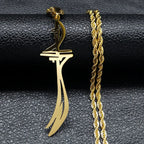 Arabic Sword Saudi Necklaces Stainless Steel Islamic Muslim Zulfiqar Imam Ali Swords for Men Islam Accessories Gift