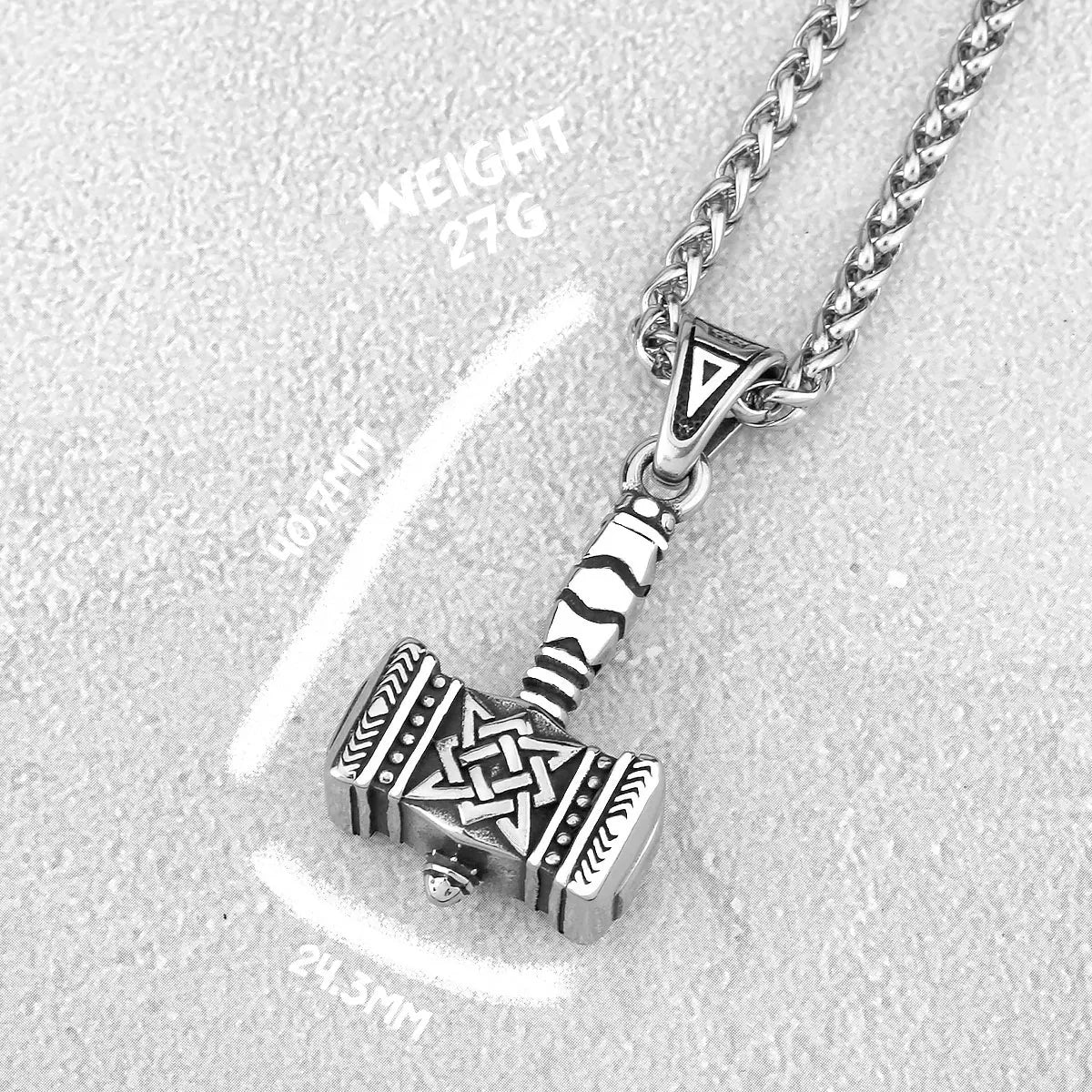 Thor's Hammer Mjolnir Pendant — Stainless Steel