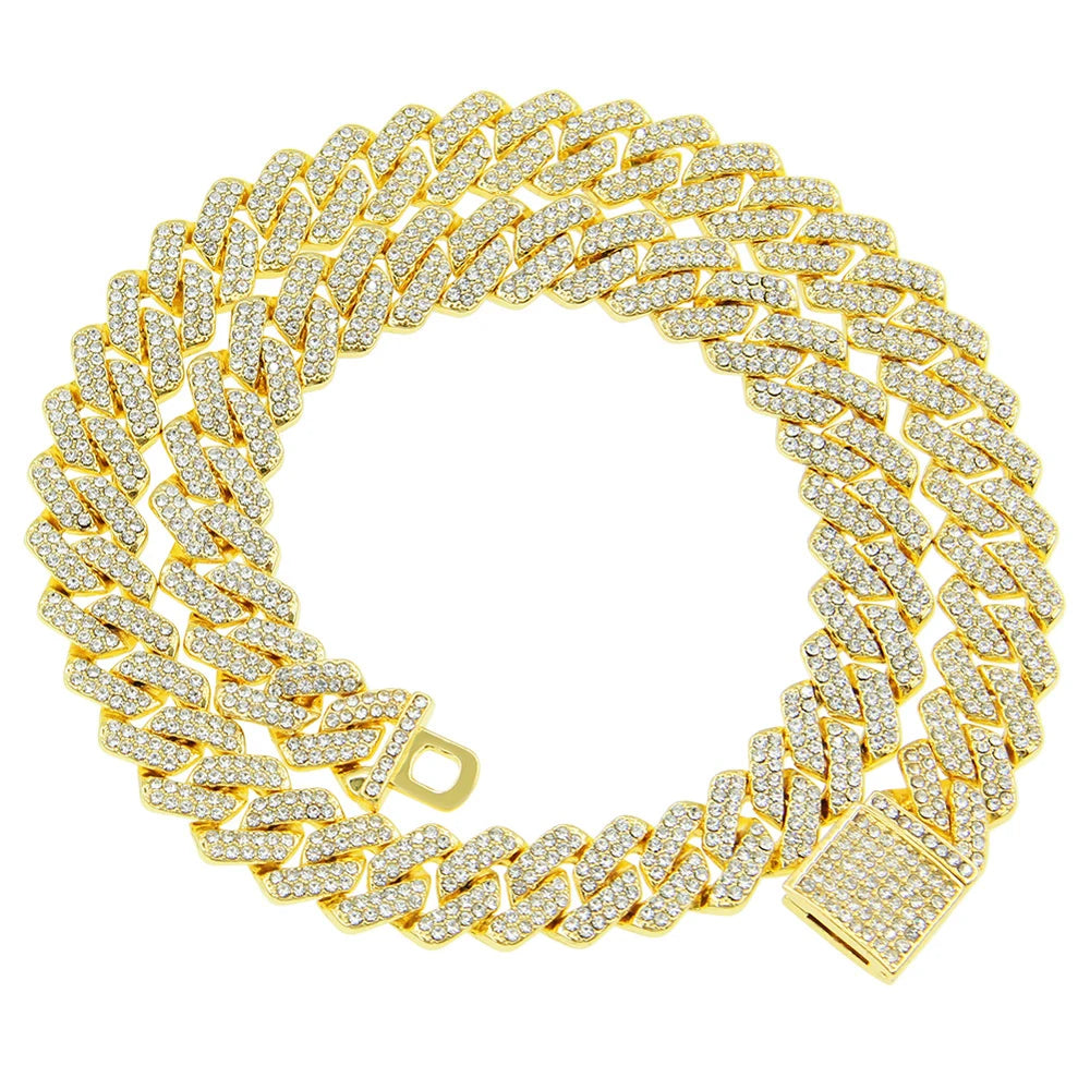 Iced Out Miami Cuban Chain 14mm — Silver