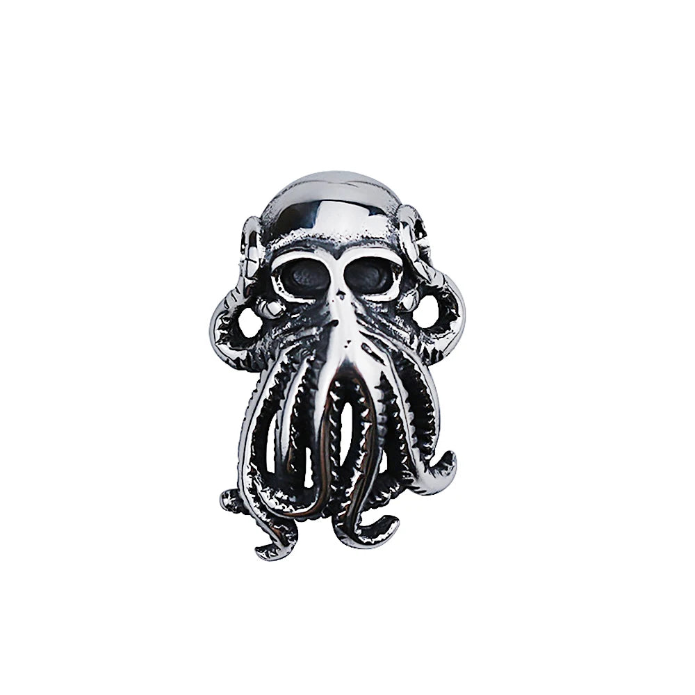 Punk Hip Hop Cthulhu Octopus Pendant Necklace Stainless Steel Men Fashion Street Rock Octopus Animal Necklace Chain