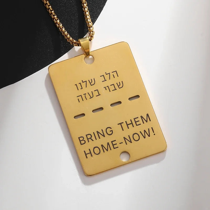 Hamsa Hands of Fatima Hebrew Pendant Stainless Steel Jerusalem Star of David Necklace Women's Jewish Jewelry