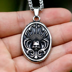 Death Shield Skull Pendant Necklace — Stainless