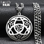 Celtic Trinity Triple Spiral Pendant — Silver