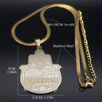 Jerusalem Palace Solomon Hamsa Hand Necklace — Stainless Steel