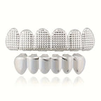 Textured Grid Teeth Braces Stickers — Upper & Lower Decorative