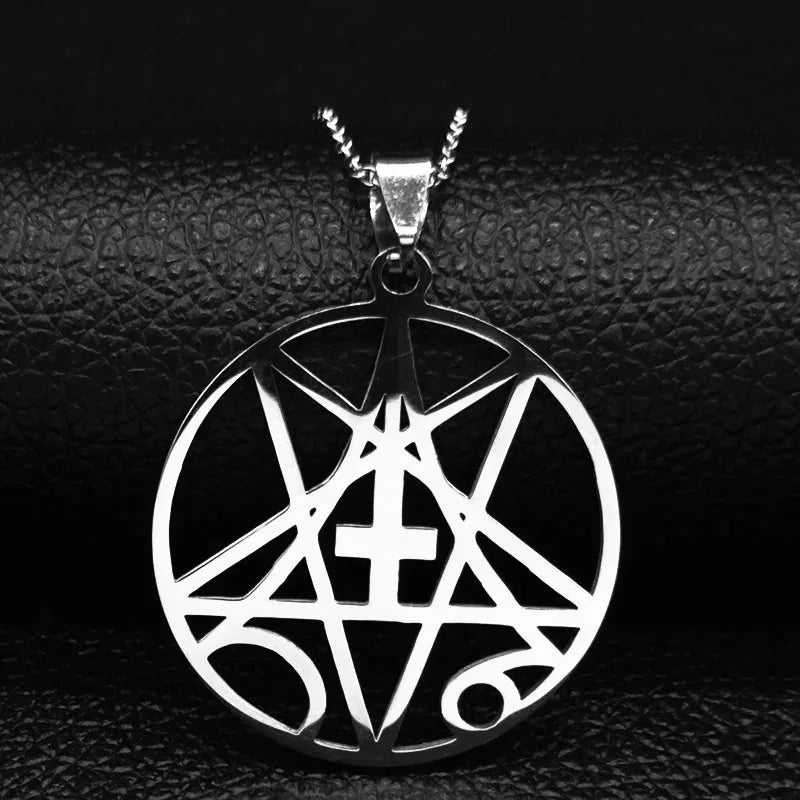 Angel Band Silver Pendant Necklace — Stainless Steel