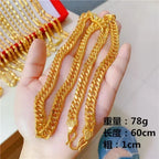 Mens and womens 18K gold necklace AU750 ball chain transfer domineering jewelry boss chain free shipping with
