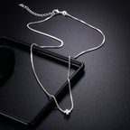 Silver Cross Charm Box Chain Necklace — 18 Inch