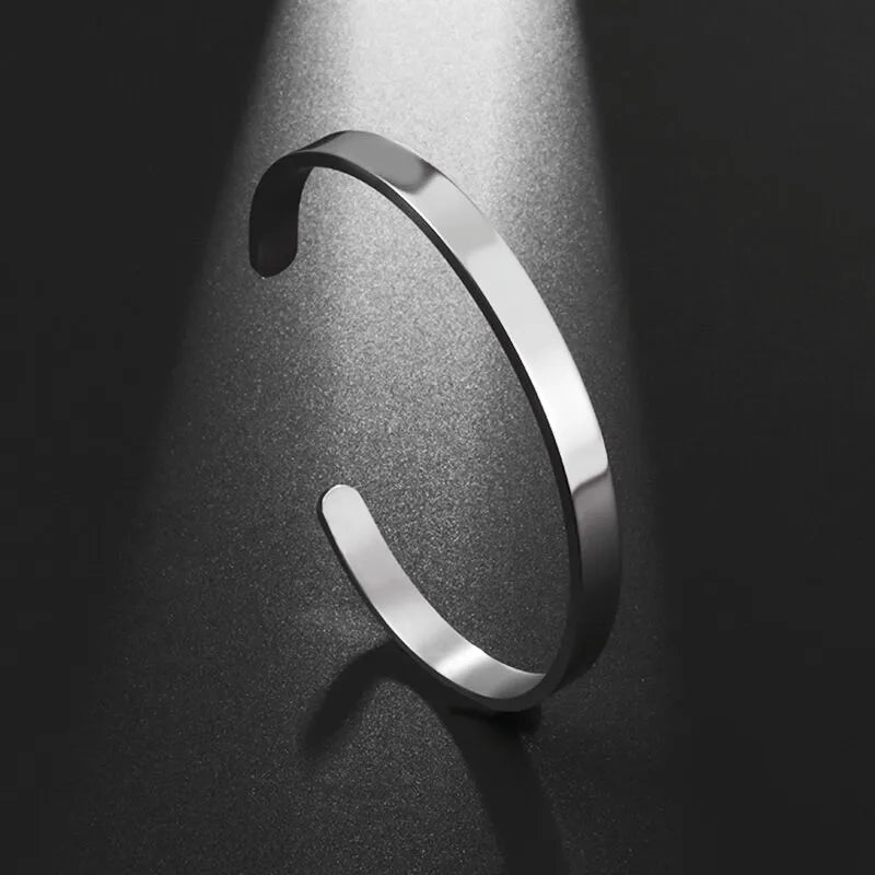 Fashion Design Stainless Steel Curved Tableware Fork Open Bracelet Men and Women Personality Charm Hip Hop Casual