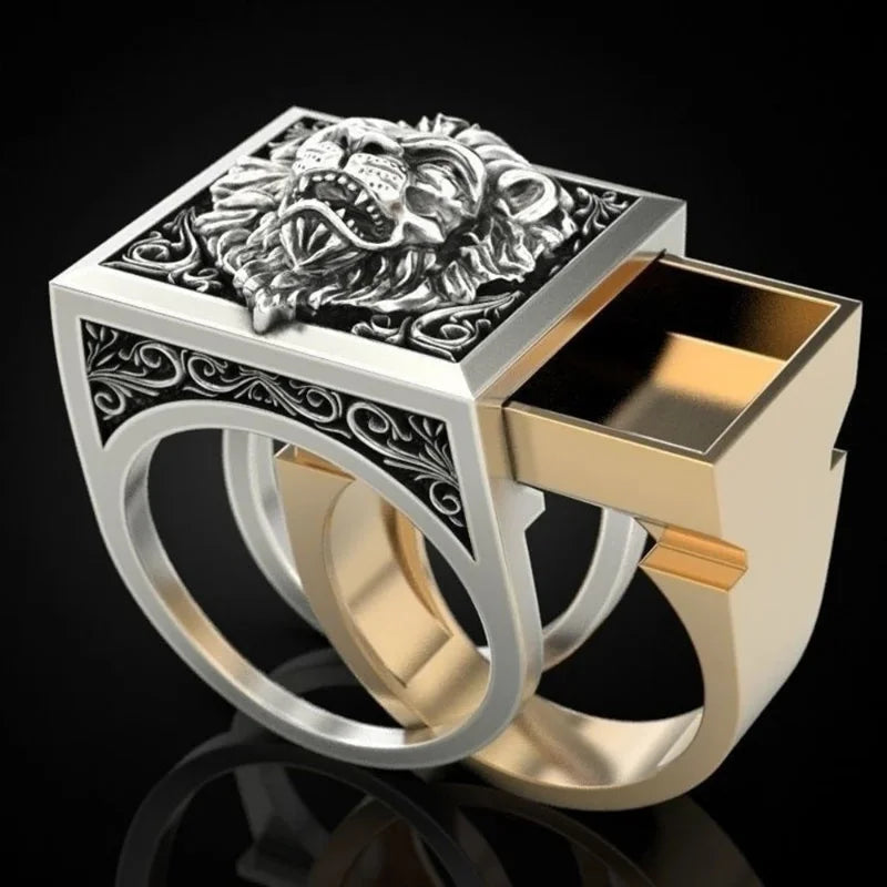 Lion Head Storage Ring — Stainless Steel