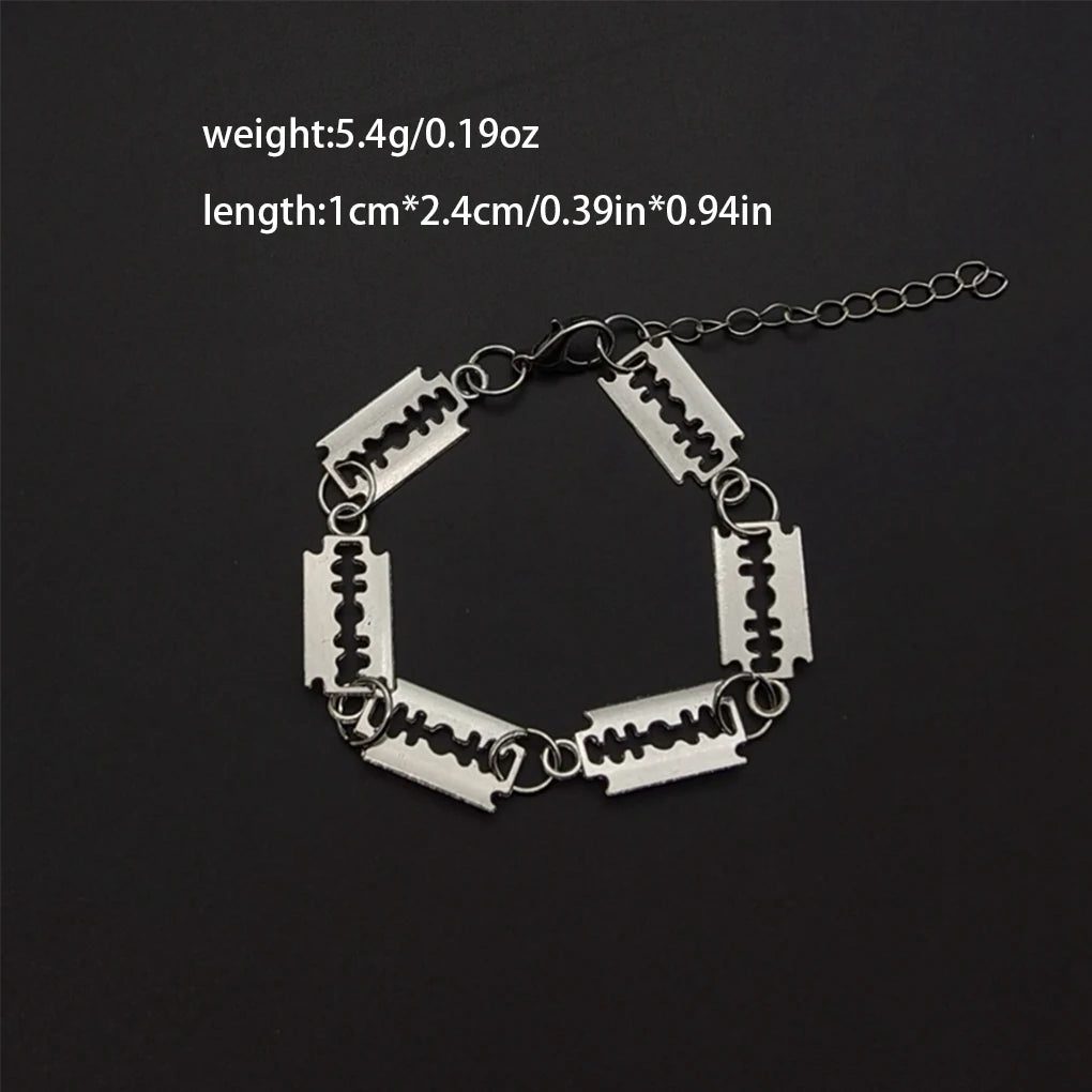 Gothic Razor Blade Bracelet & Pendant Necklace — Stainless Steel