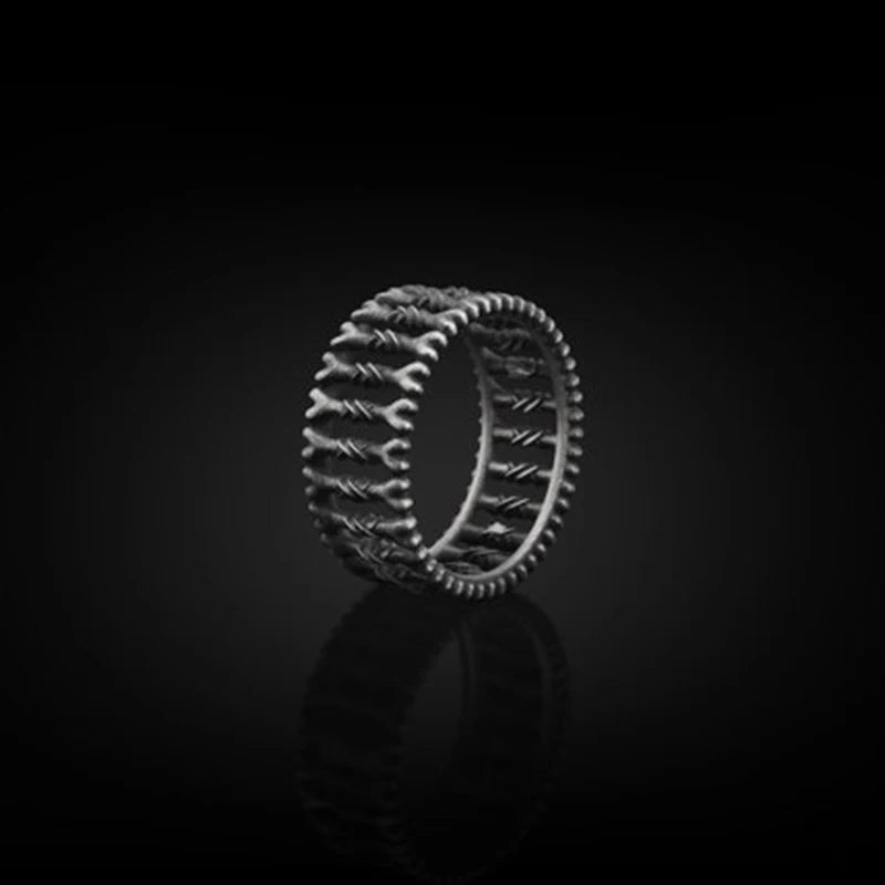 Gothic Skull Bones Stackable Ring — Stainless Steel