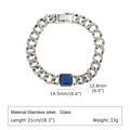 Cuban Blue Stone Chain Bracelet — Stainless Steel