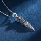 Retro Subduing Demon Pestle Pendant Necklace Male Jewelry Tide Amulet 925 Silver Chain Necklace For Men Personality