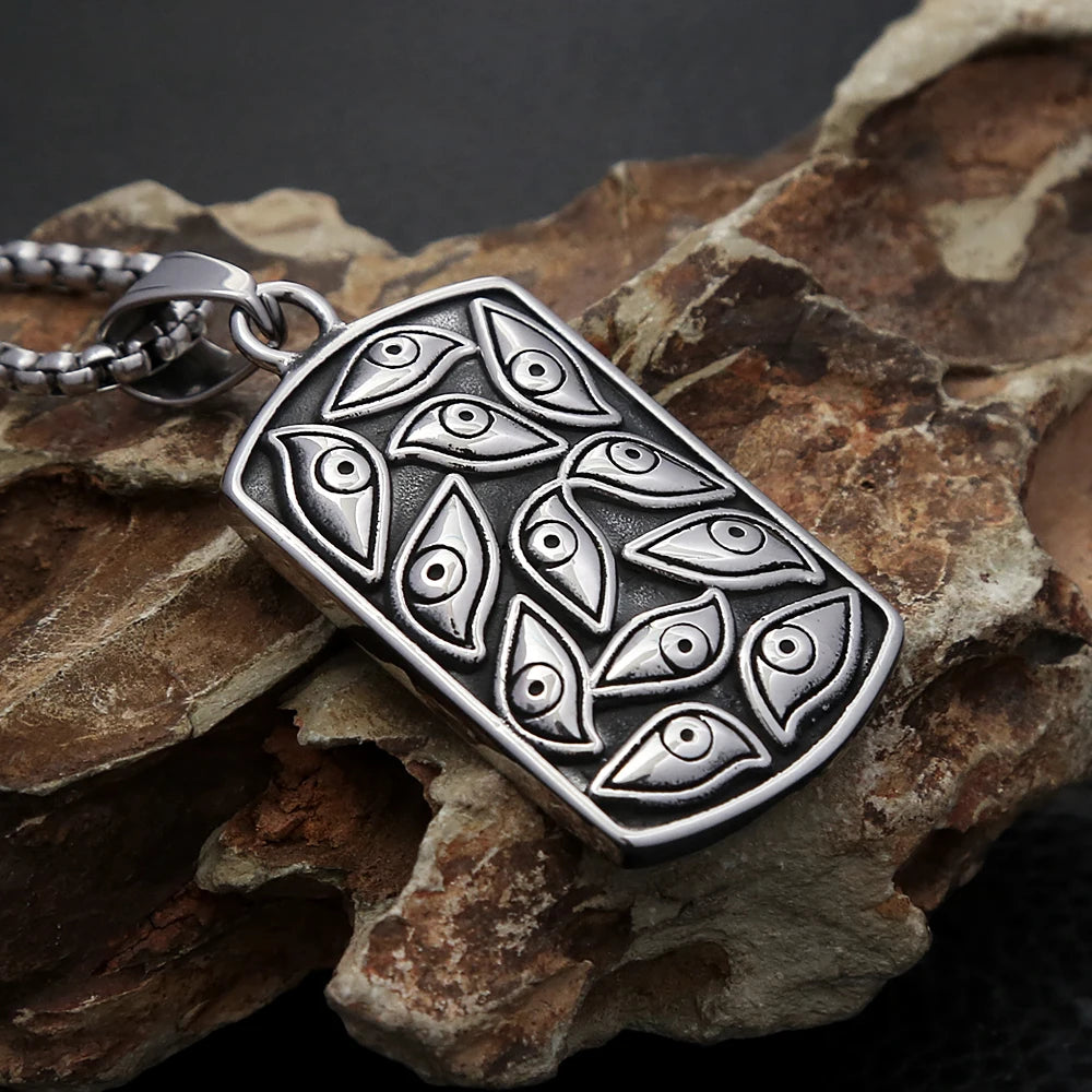 Gothic Demon Eyes Pendant — Stainless Steel