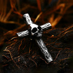 Gothic Stainless Steel Skull Cross Pendant Necklace For Men Women Fashion Punk Hip Hop Simple Necklaces Party Jewelry
