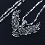Stainless Steel Eagle Pendant Necklace Vintage