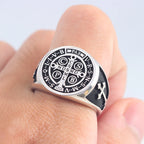 St. Benedict Cross Ring — Stainless Steel