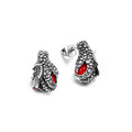 Dragon Black Earrings Punk Claw Black/red Stone