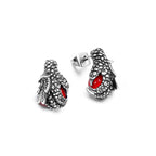 Dragon Black Earrings Punk Claw Black/red Stone