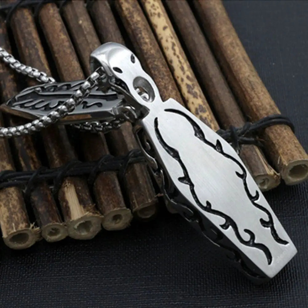 Skeleton Coffin Steampunk Cross Necklace — Stainless Steel