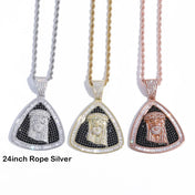 Iced Out Jesus Head Pendant Necklace CZ