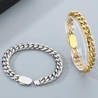 Men's Double Layer Cross Pendant Necklace for Men Gold Color Stainless Steel Cuban Link Chain Necklaces Bracelets